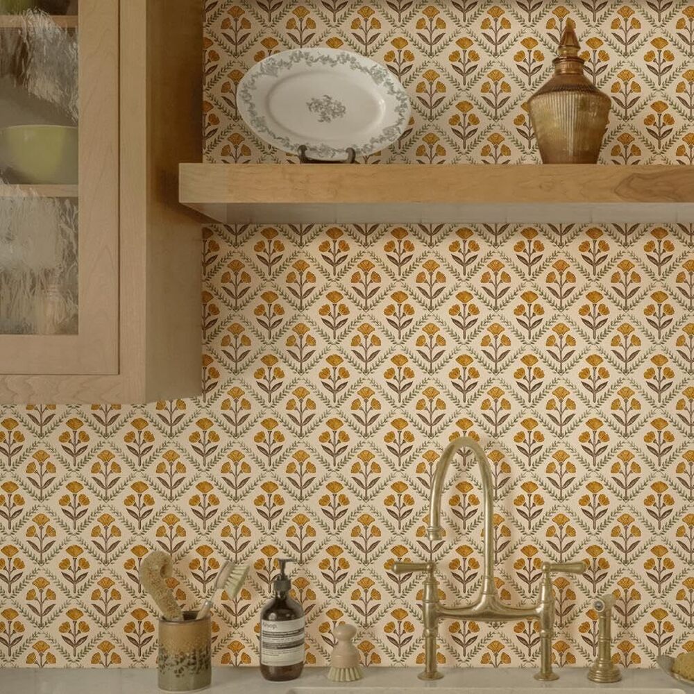 17.3''x78.7'' Peel and Stick Wallpaper Floral Cute Contact Paper Vintage